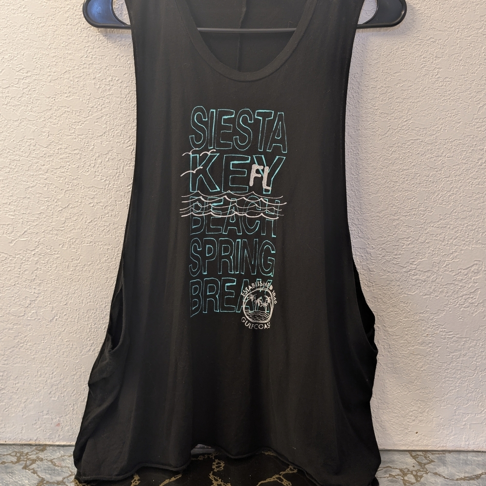 Black Siesta Key Beach Tank Top